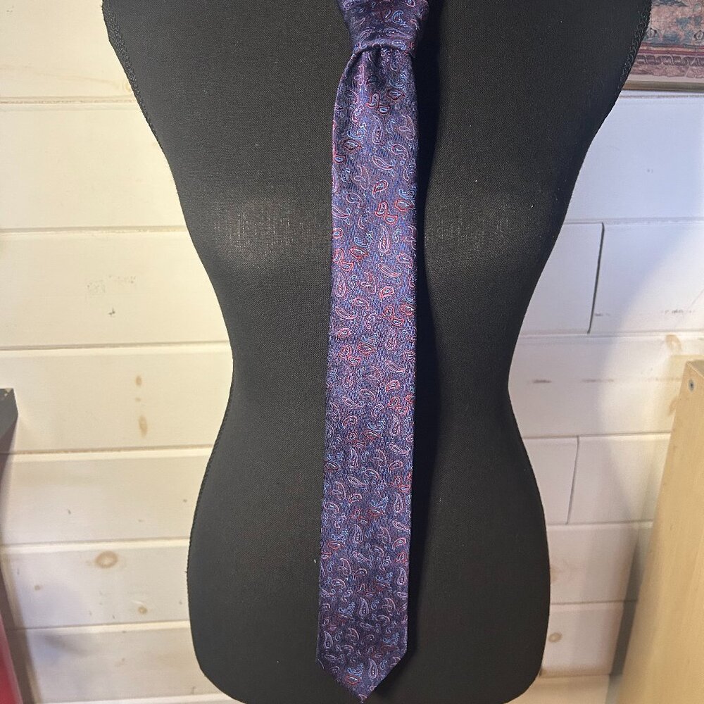 Dark Blue & Purple Paisley 1670 Brand Tie – Men’s Necktie